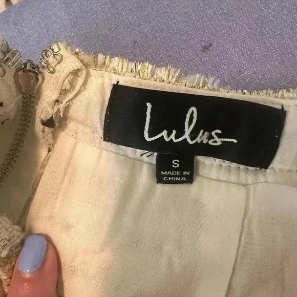 Lulu's Gold and Black Striped A-Line Mini Skirt - Picture 6 of 6